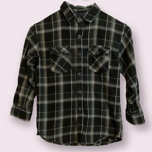 Counter Intelligence Boys Button Down Long Sleeve Collared Flannel Shirt
